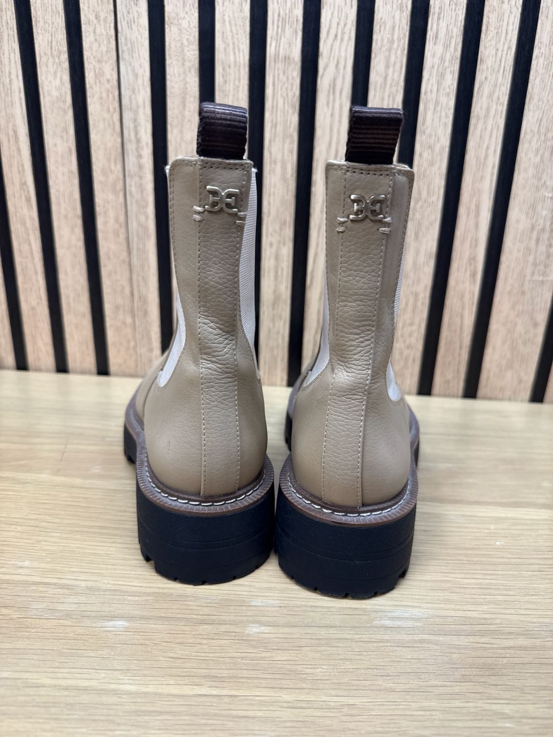 Sam Edelman Laguna Waterproof Chelsea Boot in Sesame Leather 3