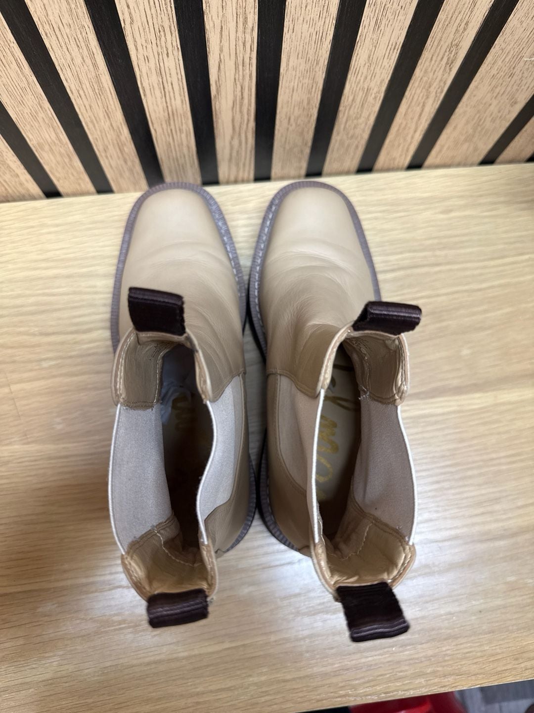 Sam Edelman Laguna Waterproof Chelsea Boot in Sesame Leather 5