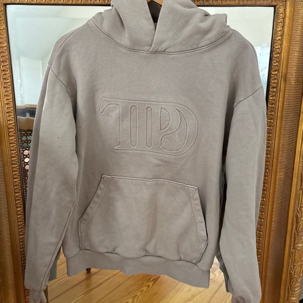 Taylor Swift The Tortured Poets Department TTPD Embossed Taupe Hoodie