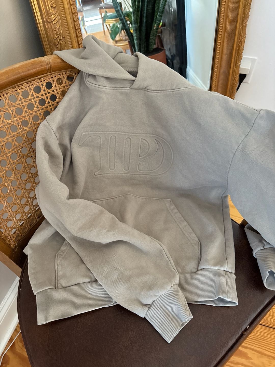 Taylor Swift The Tortured Poets Department TTPD Embossed Taupe Hoodie 8