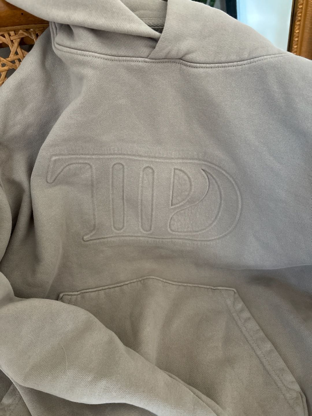 Taylor Swift The Tortured Poets Department TTPD Embossed Taupe Hoodie 9