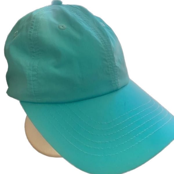 Bright Aqua Blue Nylon Lightweight Baseball Cap Adjustable Hat