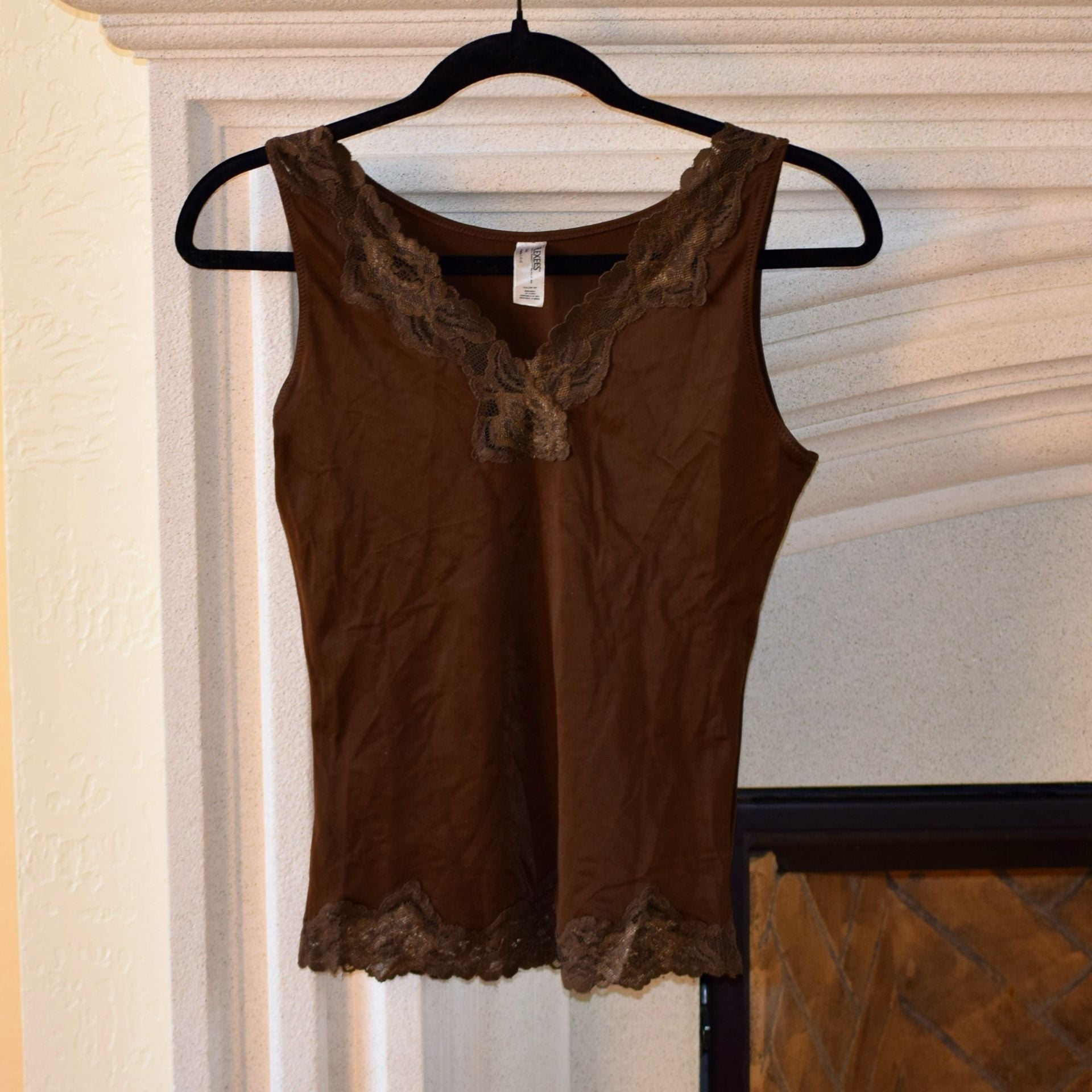 Flexees by Maidenform 3366 Brown Lace Trim Shapewear Cami 1
