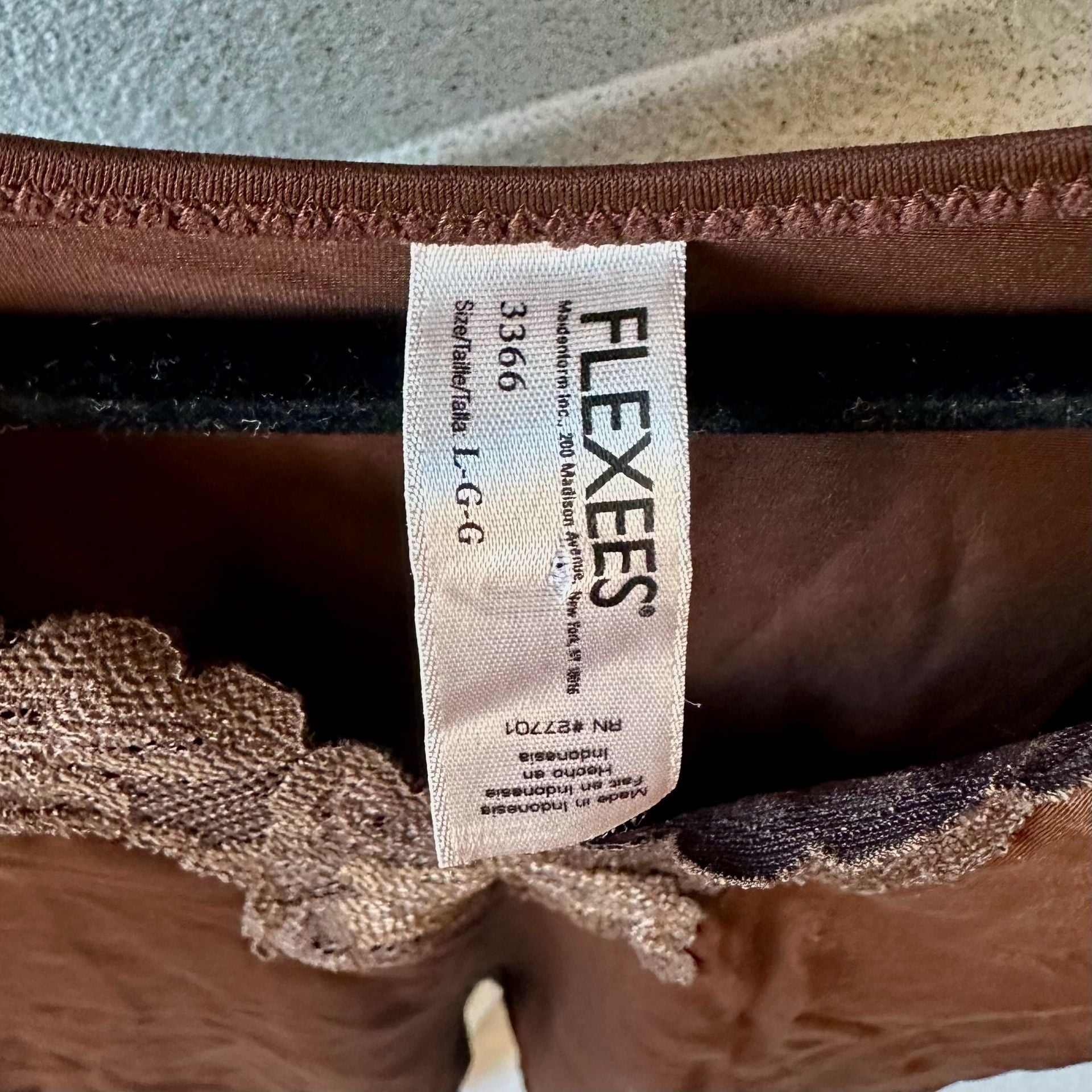Flexees by Maidenform 3366 Brown Lace Trim Shapewear Cami 3