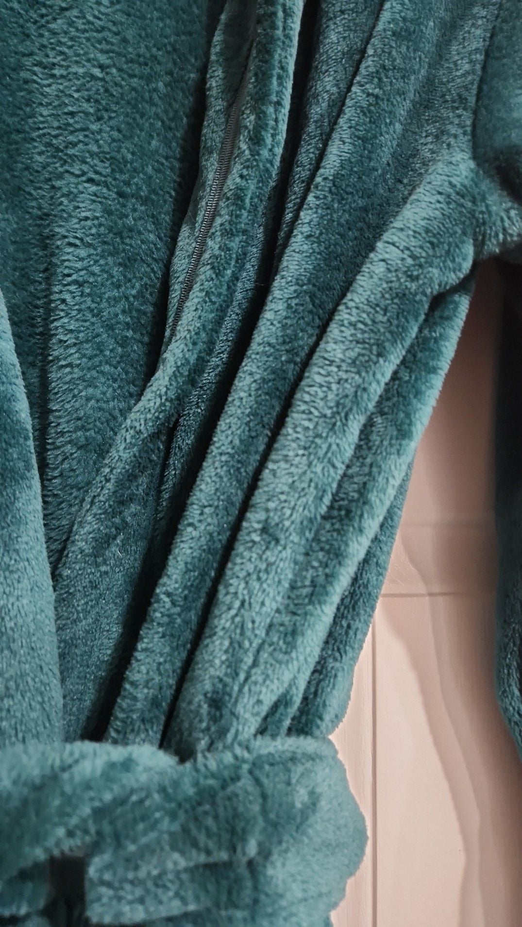 Ellen Tracy Teal Green Plush Fleece Shawl Collar Robe 4