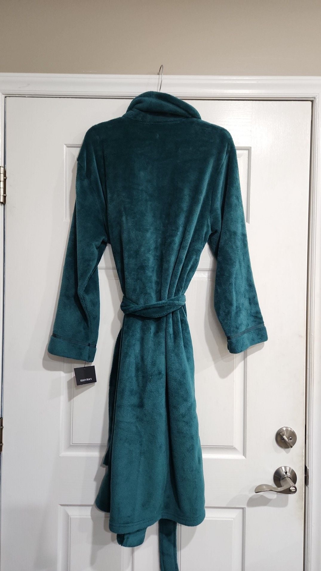 Ellen Tracy Teal Green Plush Fleece Shawl Collar Robe 7