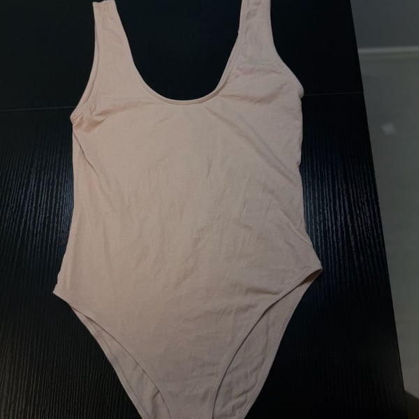 Zara Scoop Neck Sleeveless Bodysuit in Nude Pink