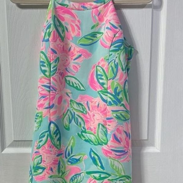 Lilly Pulitzer Girls Shift Dress in Peachy Keen Floral Scallop Hem