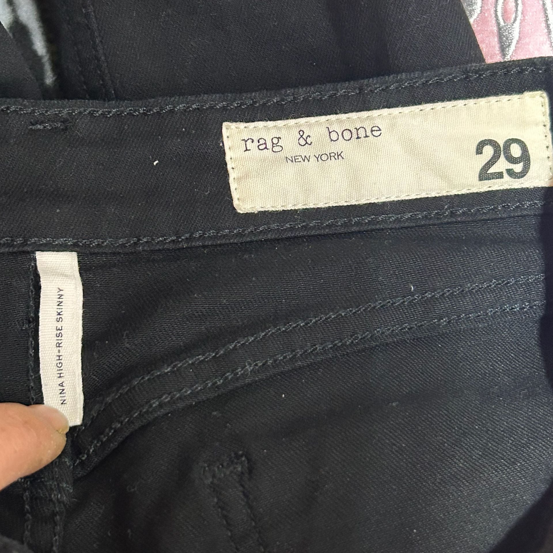rag & bone Nina High-Rise Skinny Jeans in No Fade Black 8