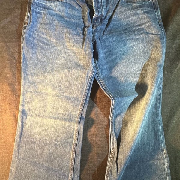 Free People We the Free Penny Pull-On Flare Jeans in Blue Denim W31 VGUC