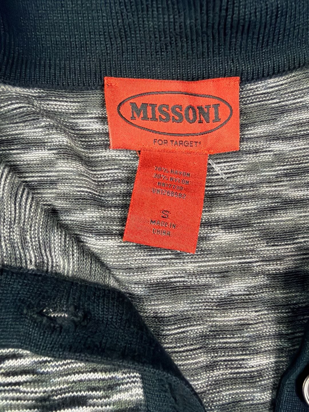 Missoni for Target Black and White Zig Zag Knit Long Sleeve Polo Dress 3