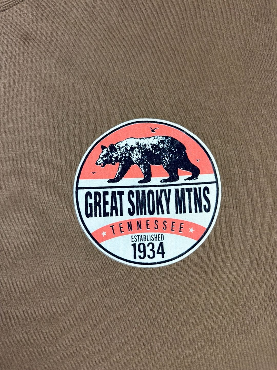 Gildan Brown Great Smoky Mountains Tennessee Black Bear Graphic T-Shirt 3