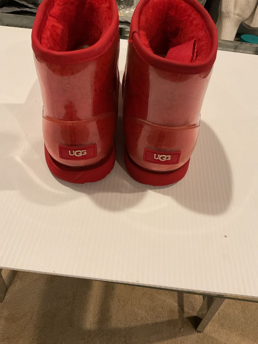 UGG Classic Clear Mini Boots in Samba Red 5