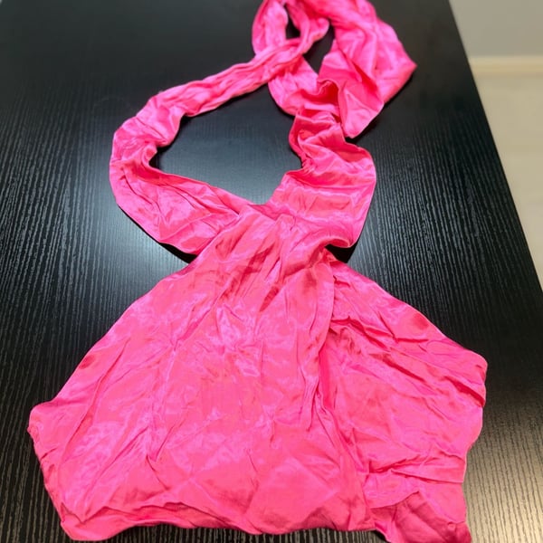Zara Hot Pink Satin Effect Halter Neck Top