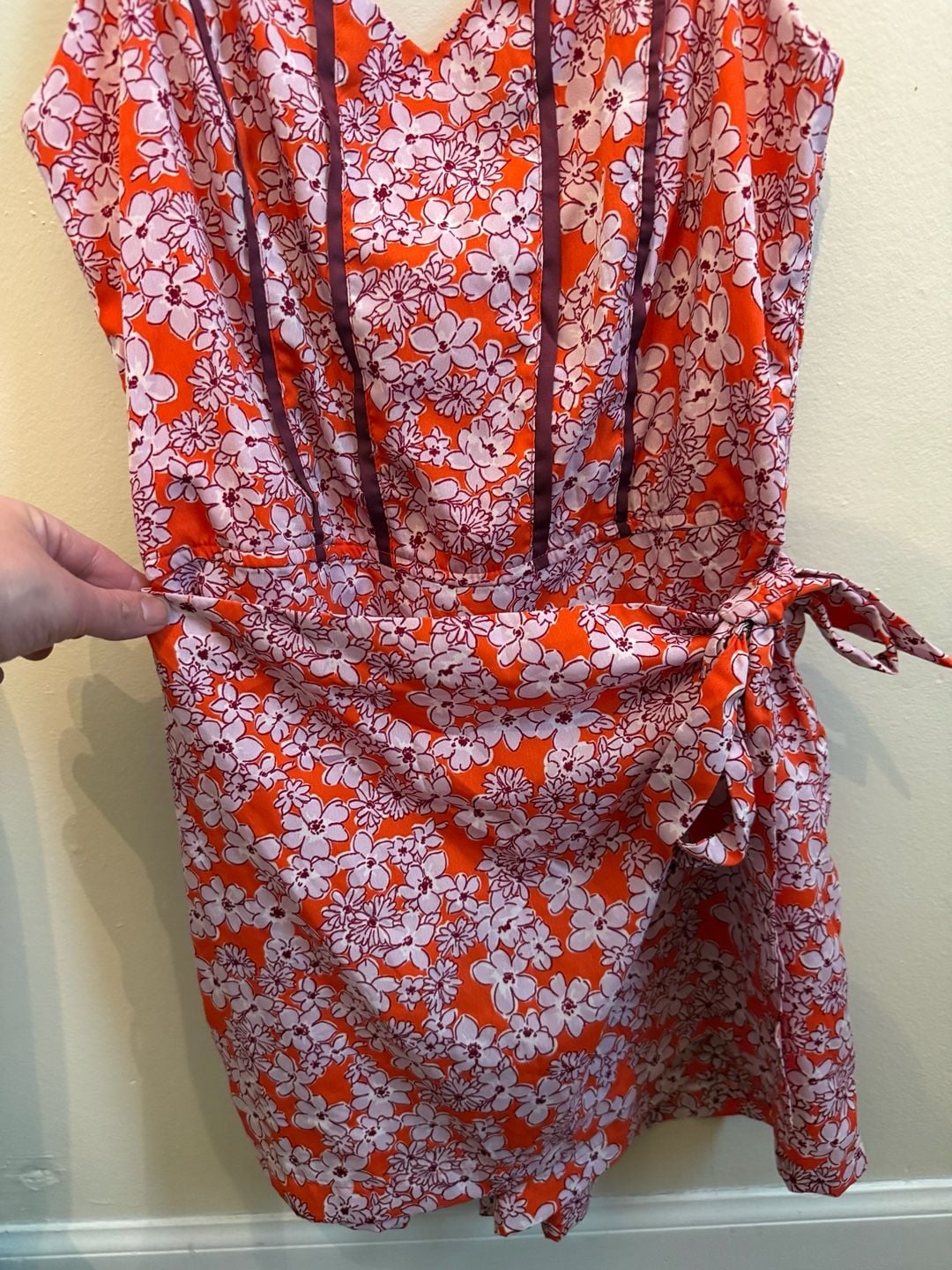 Land of the Free Floral Romper with Faux Wrap Skirt Overlay 4