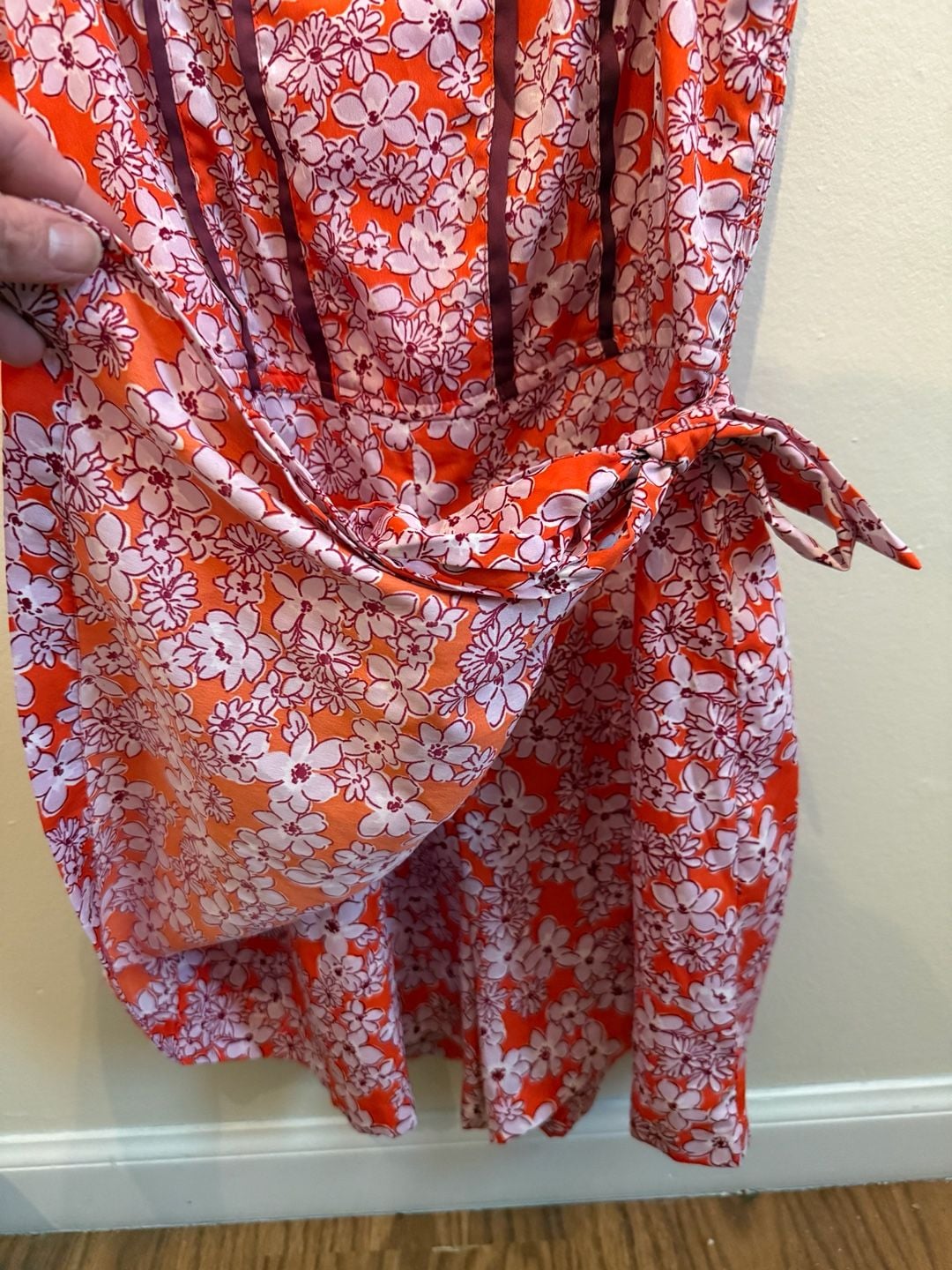 Land of the Free Floral Romper with Faux Wrap Skirt Overlay 5