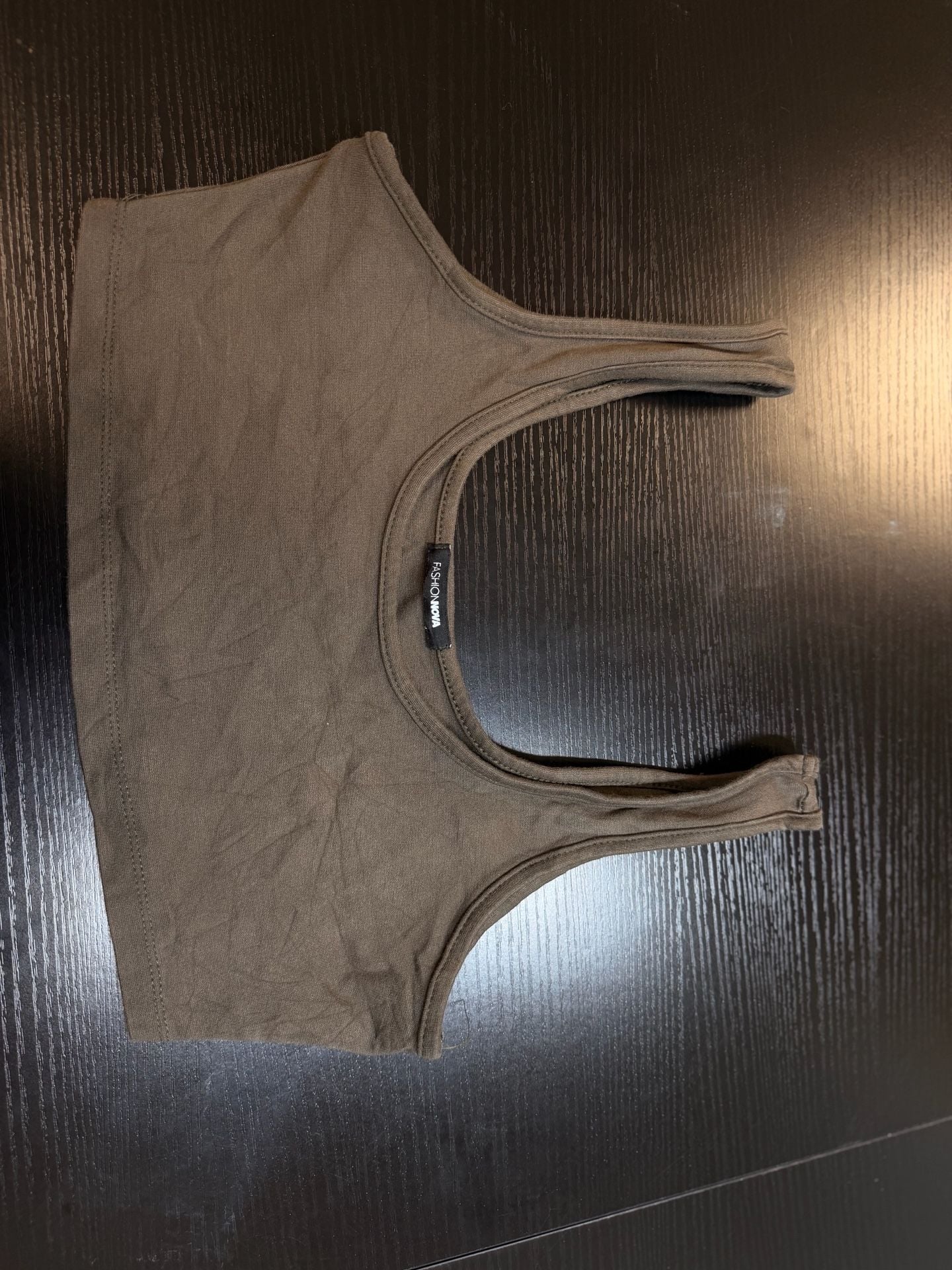 Fashion Nova Tea Time Ribbed Cropped Tank Top in Olive 2