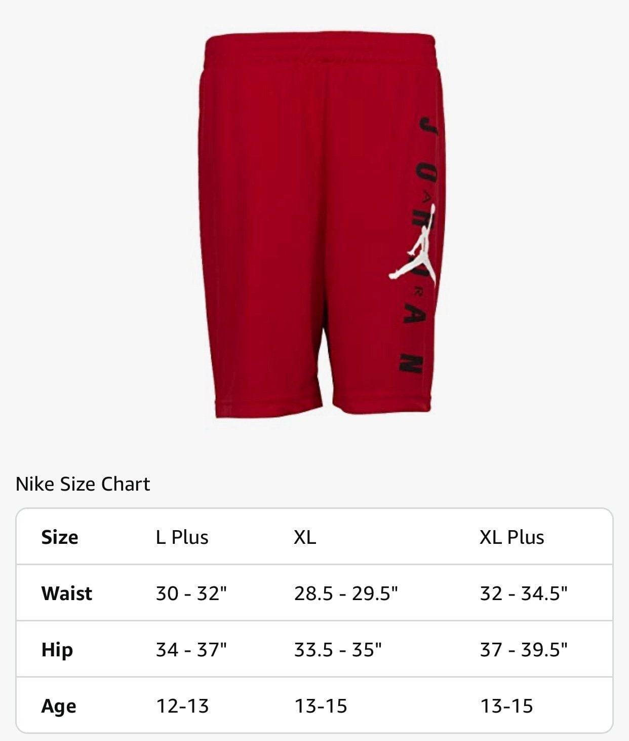 Nike Jordan Gym Red Shorts (Big Kids) (957176-R78) - XLarge  7