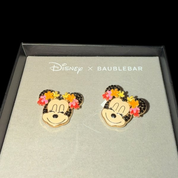 New! Disney x BaubleBar Minnie Mouse Tropical Floral Earrings