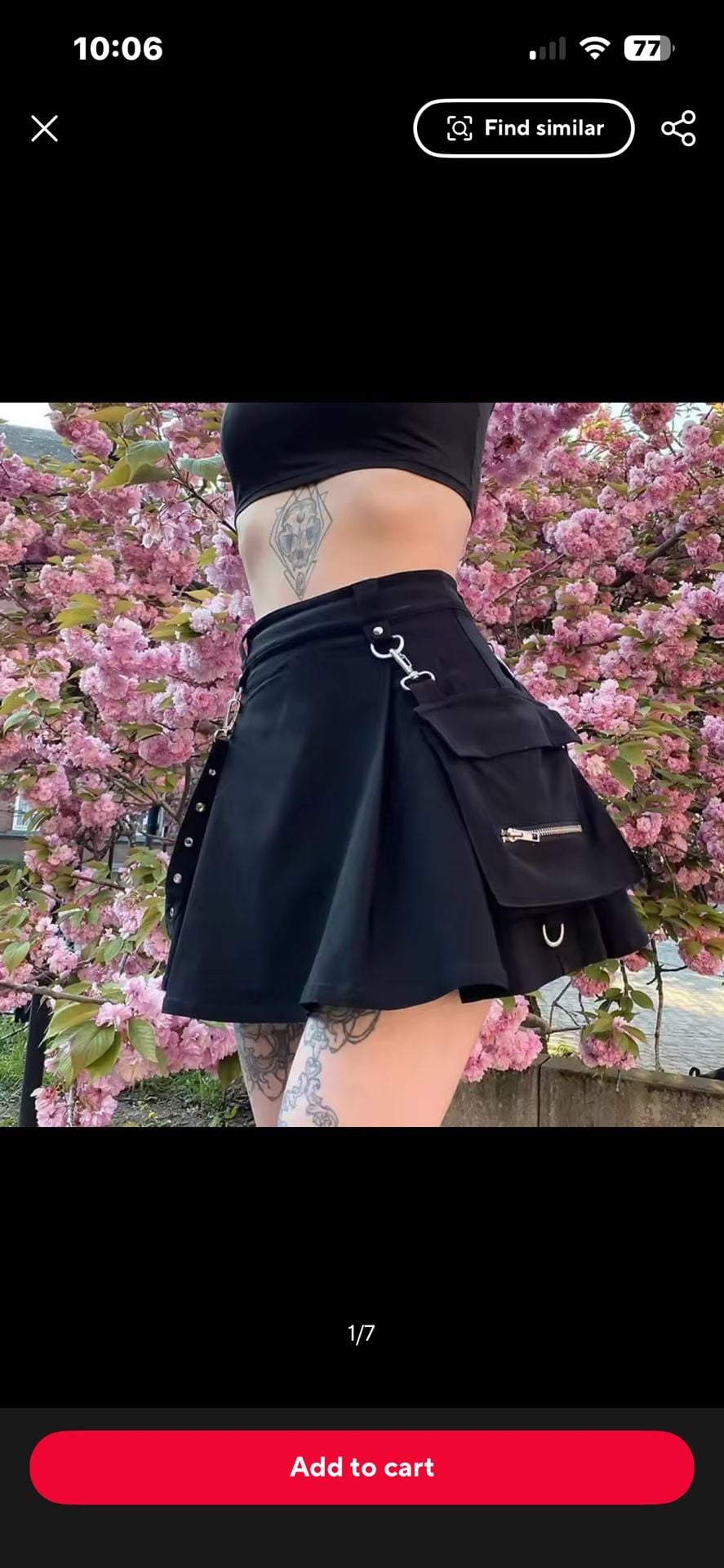 Killstar Drusilla Pleated Mini Skirt with Cargo Pockets 1