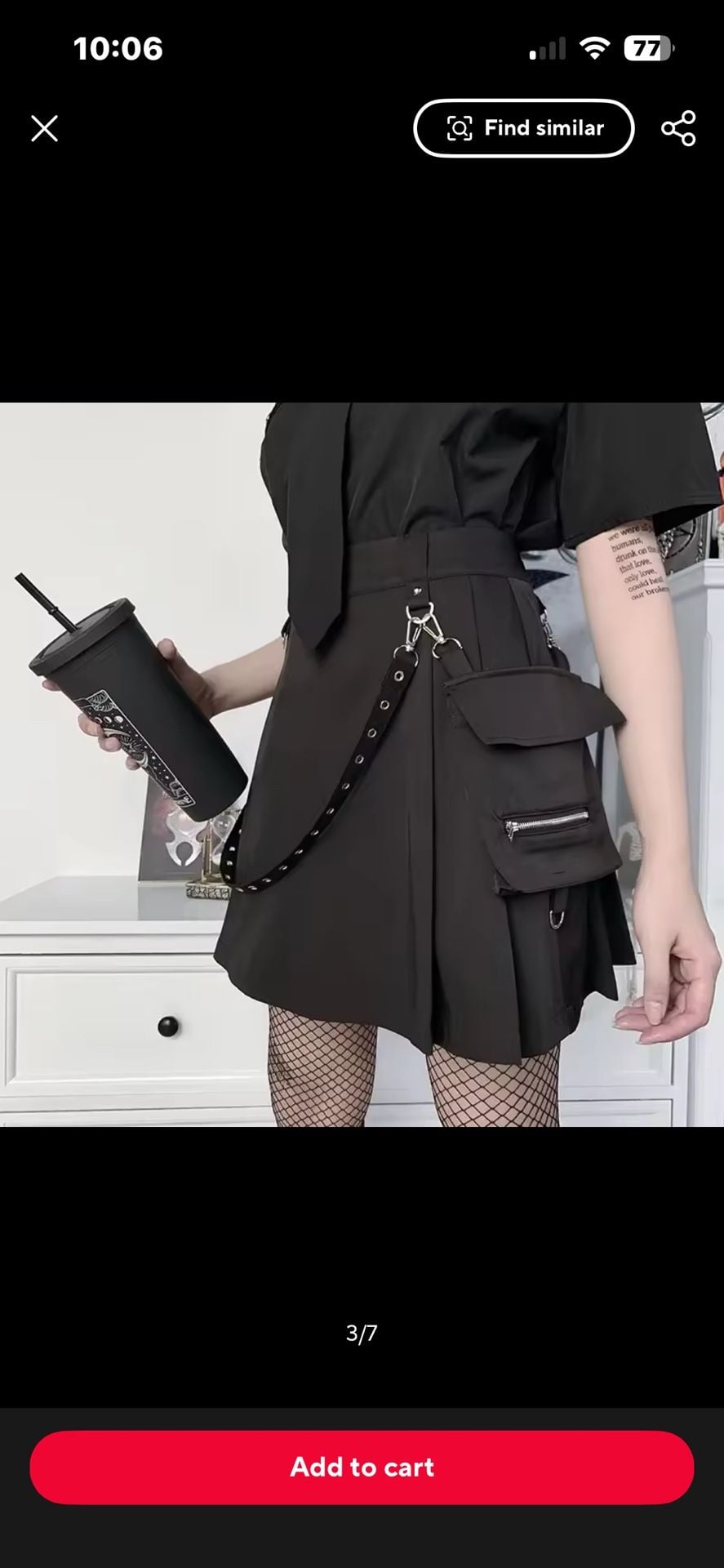 Killstar Drusilla Pleated Mini Skirt with Cargo Pockets 4