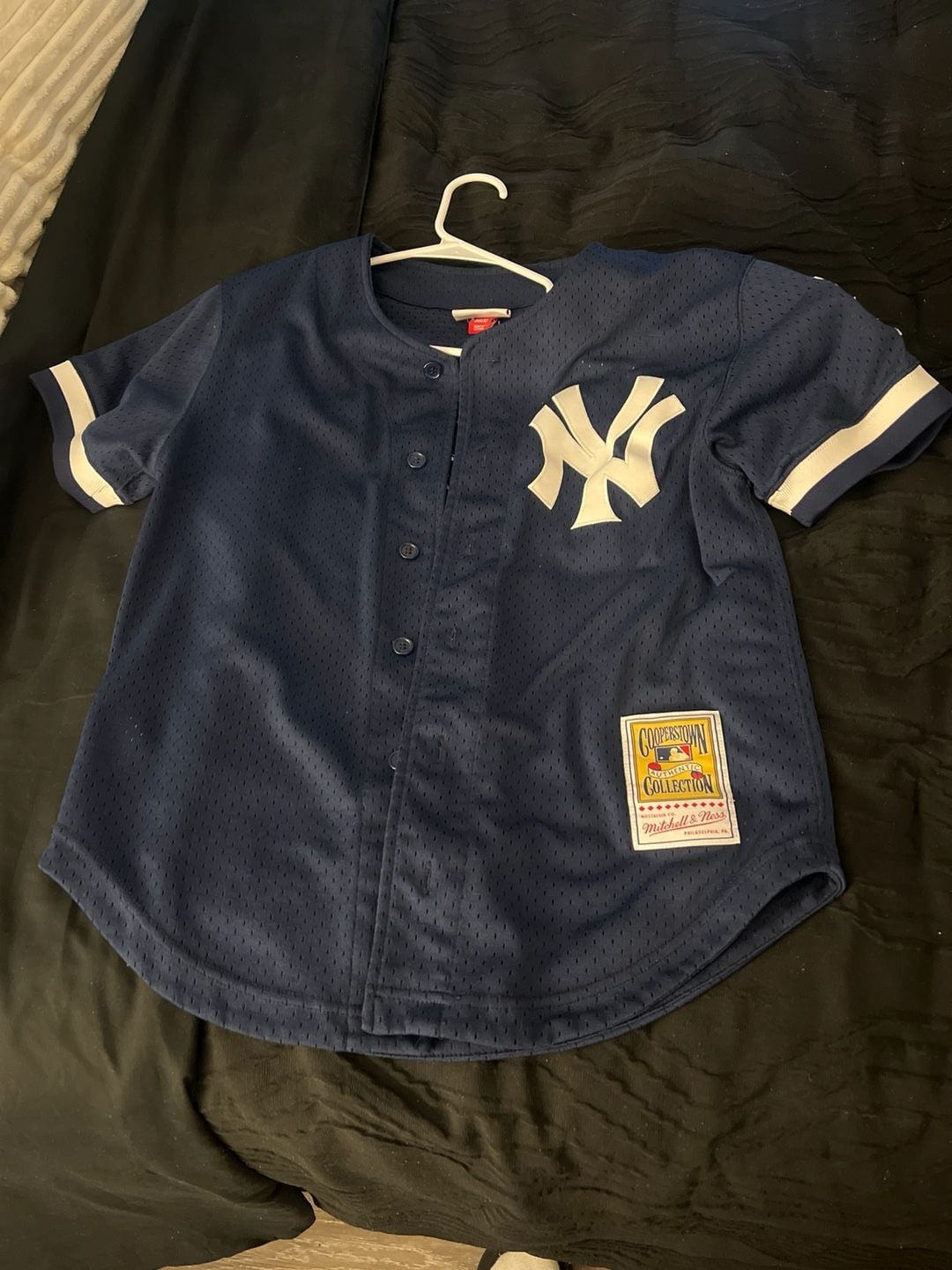 Mitchell & Ness New York Yankees Cooperstown Collection Navy Mesh Baseball Jersey 1