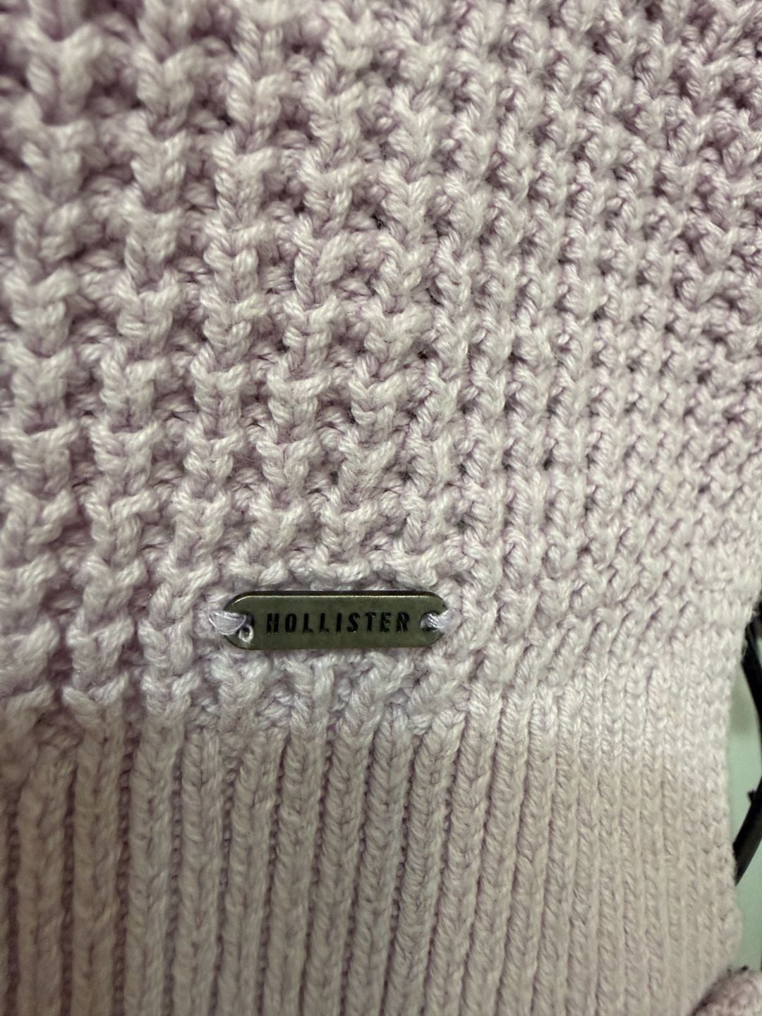 Hollister Shaker Stitch Boatneck Sweater in Lilac 3