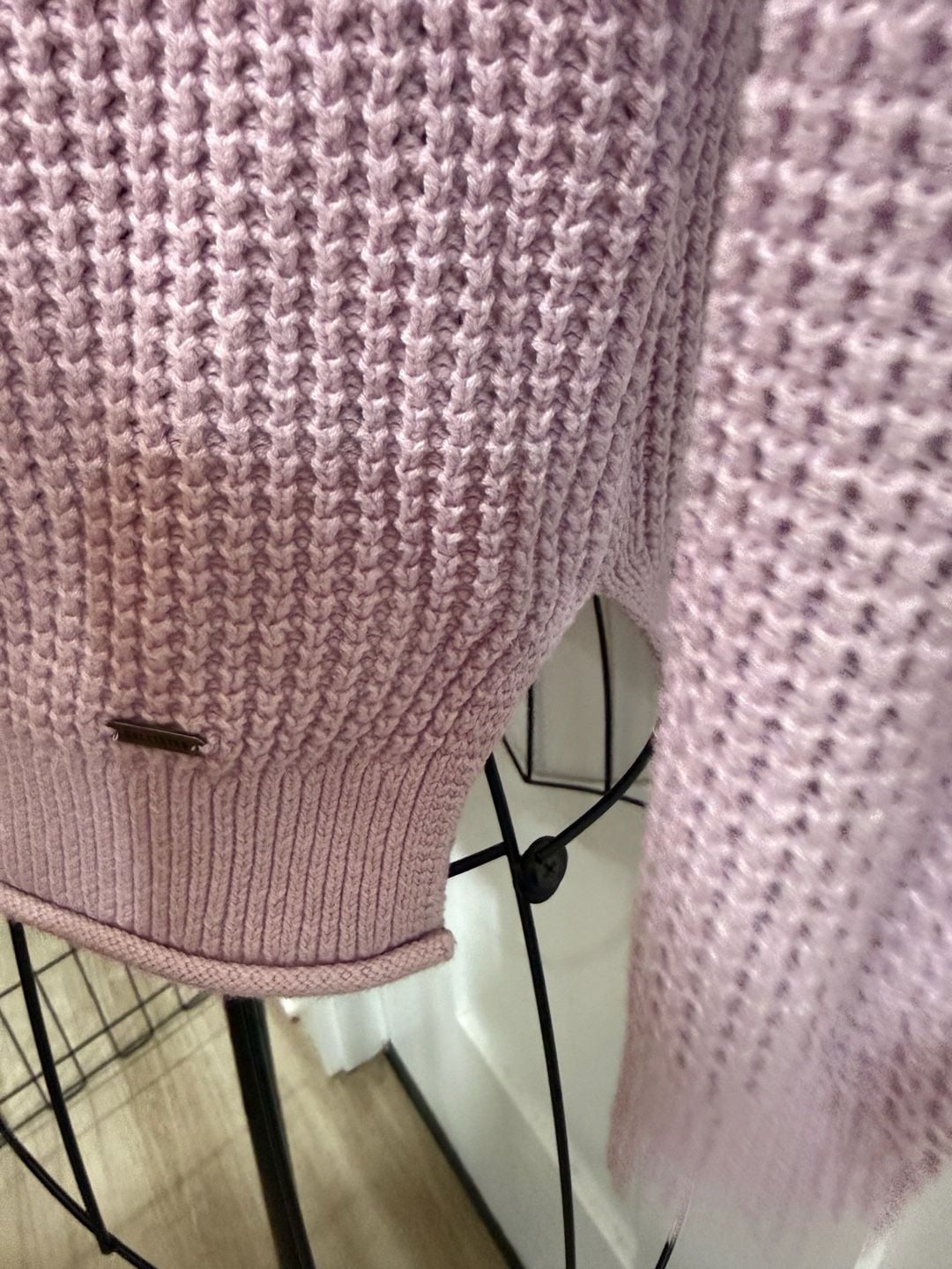 Hollister Shaker Stitch Boatneck Sweater in Lilac 6