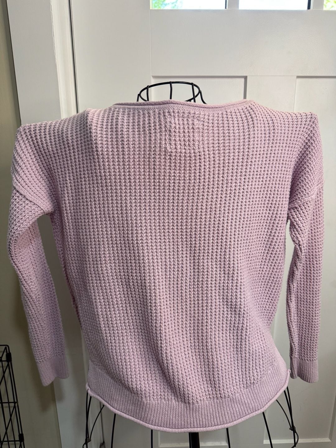 Hollister Shaker Stitch Boatneck Sweater in Lilac 8