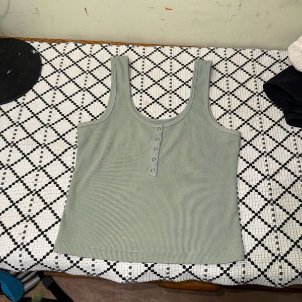 Abercrombie & Fitch Soft A&F Rib Henley Tank Top