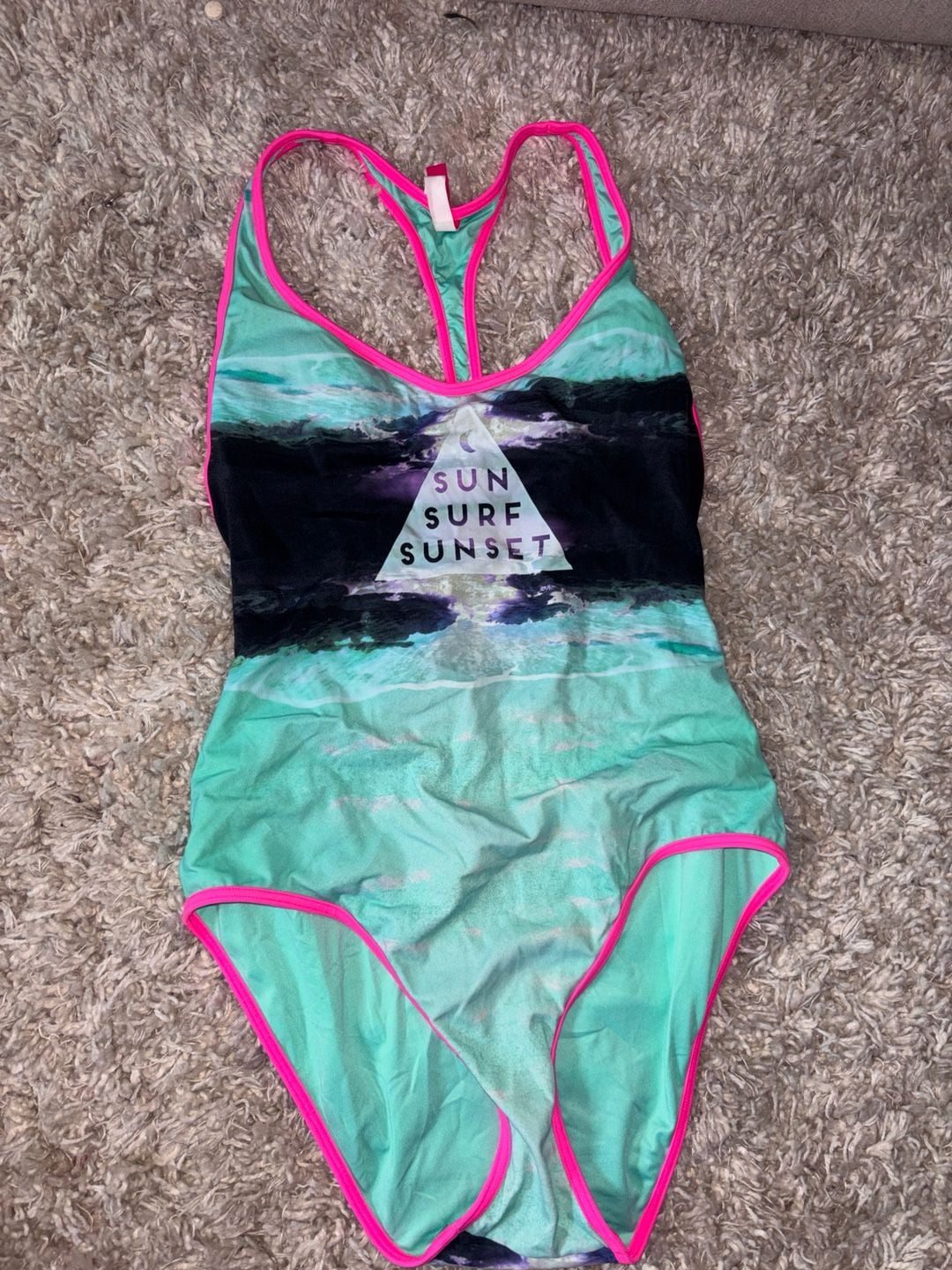Victoria's Secret Pink Sun Surf Sunset Racerback One Piece Swimsuit(0010) 1