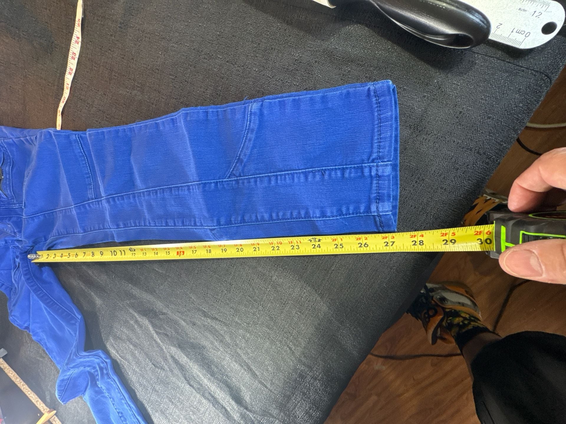 Free People Royal Blue Moto Seamed Cargo Skinny Jeans Size 29 13