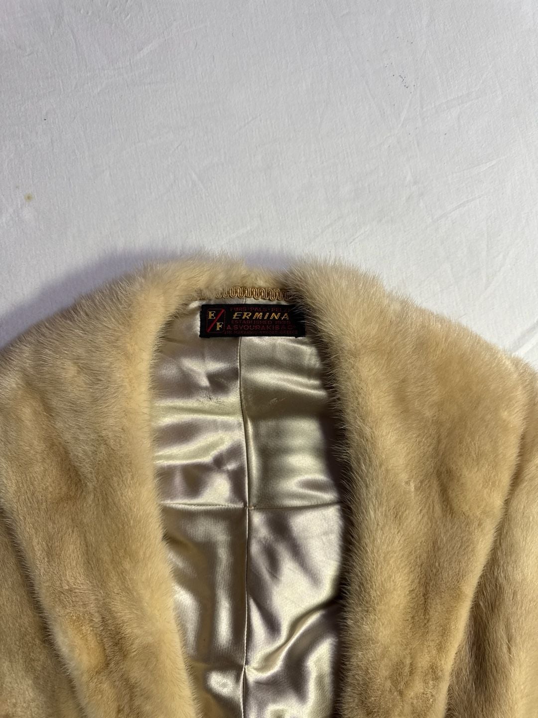 Vintage Ermina Furs Champagne Blonde Mink Fur Stole Shawl wrap 3