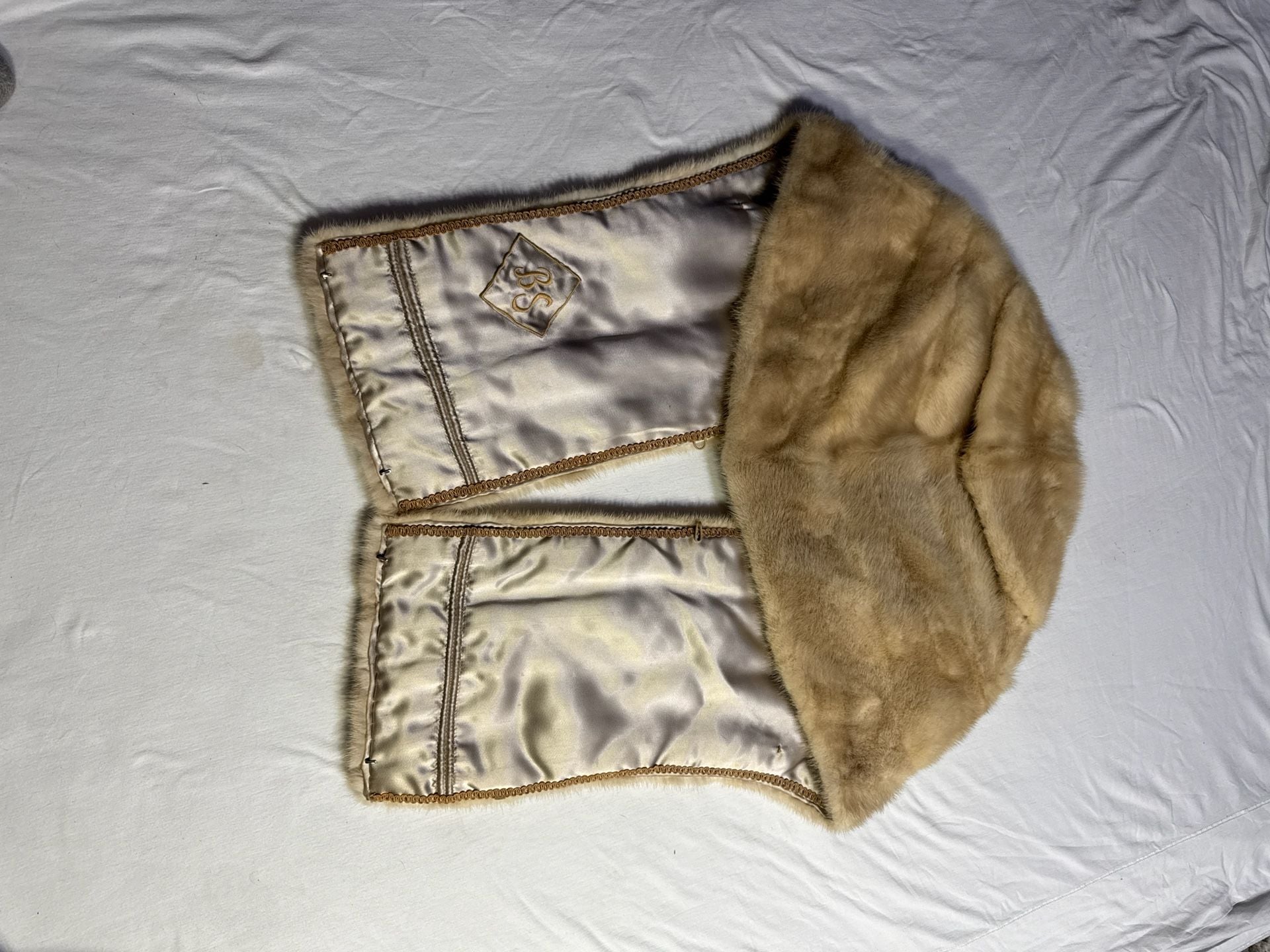 Vintage Ermina Furs Champagne Blonde Mink Fur Stole Shawl wrap 5