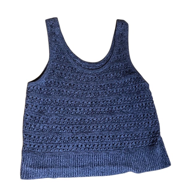 Pointelle-Knit Sweater Tank Top