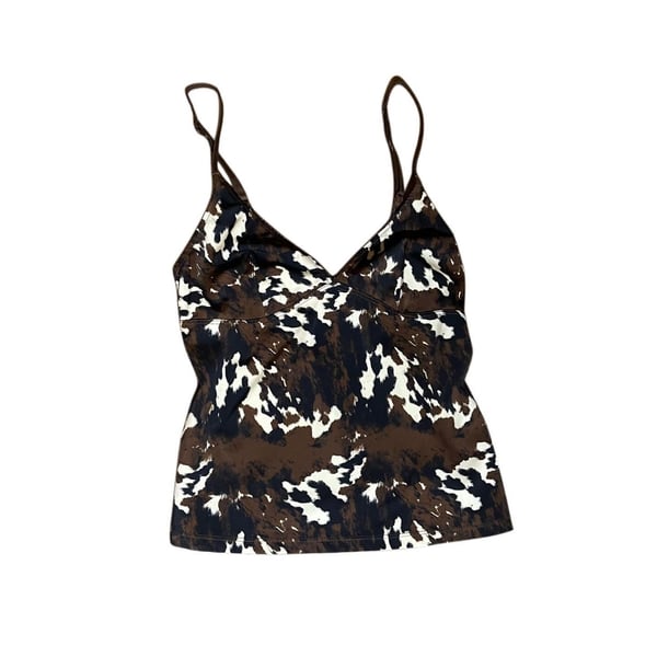 BDG Brown Cow Print Handkerchief Cami Top Size Medium