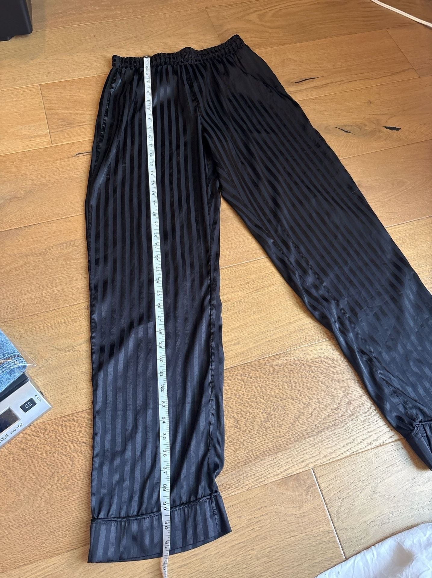 Tart Intimate Black Striped Satin Pajama Pants Size M 5