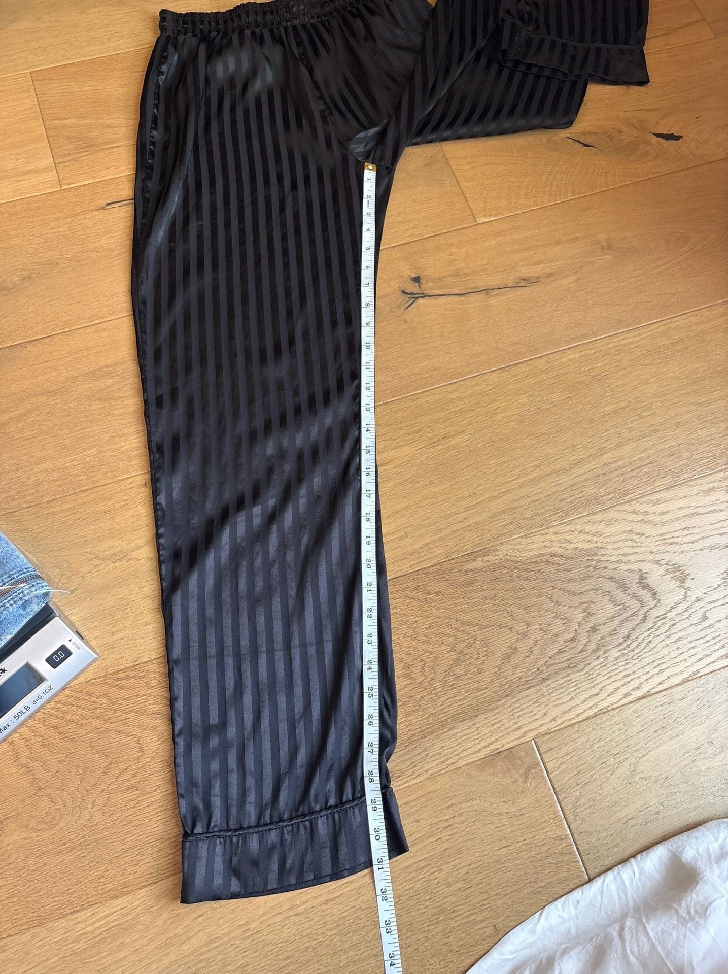 Tart Intimate Black Striped Satin Pajama Pants Size M 6