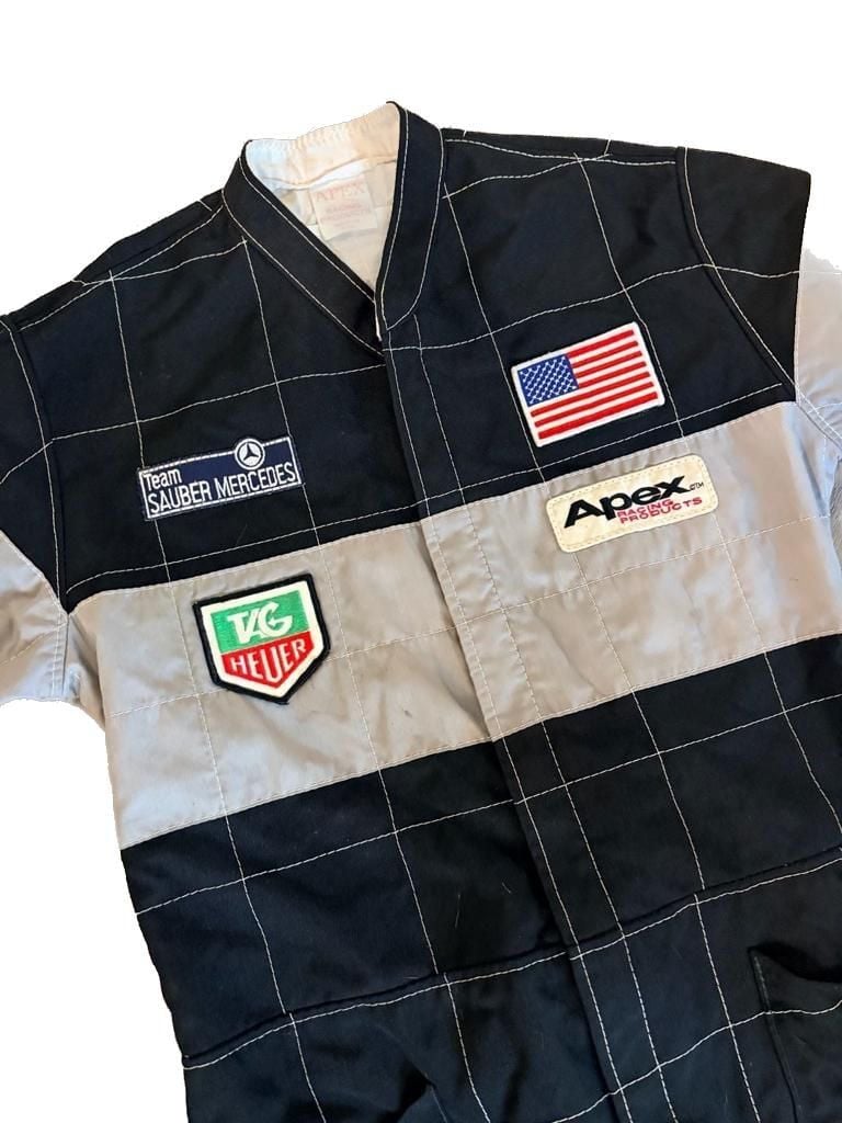 Vintage 1984 Apex Racing Products Team Sauber Mercedes TAG Heuer Racing Suit Sz L 2