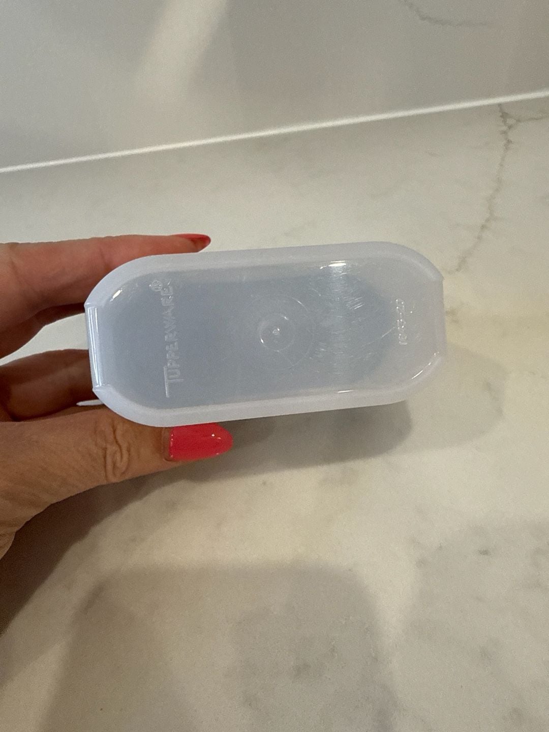 Tupperware Small Spice Shaker Container 1/2 Cup with Blue Dual Flip Lid 2