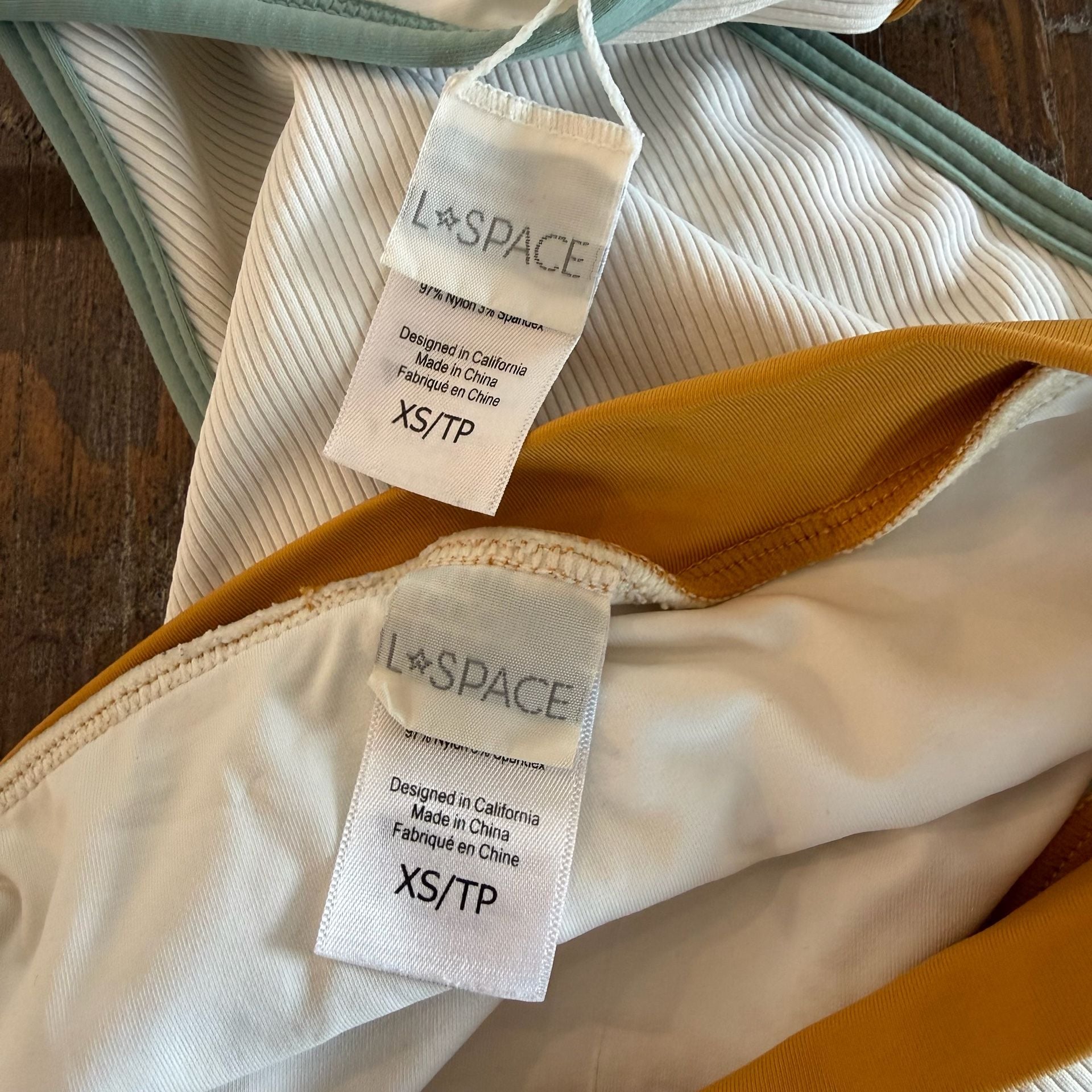 L*SPACE Ringo Top and High Waist Bottom Ribbed Colorblock Bikini Set, Size XS 7