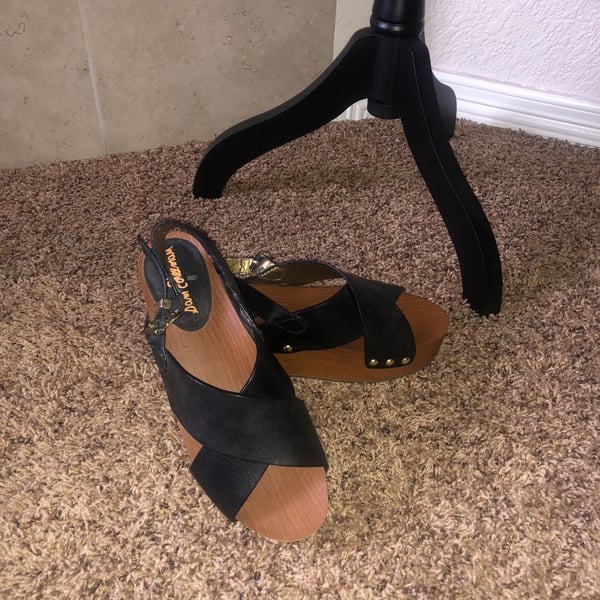 Sam Edelman Black Leather Platform Sandals