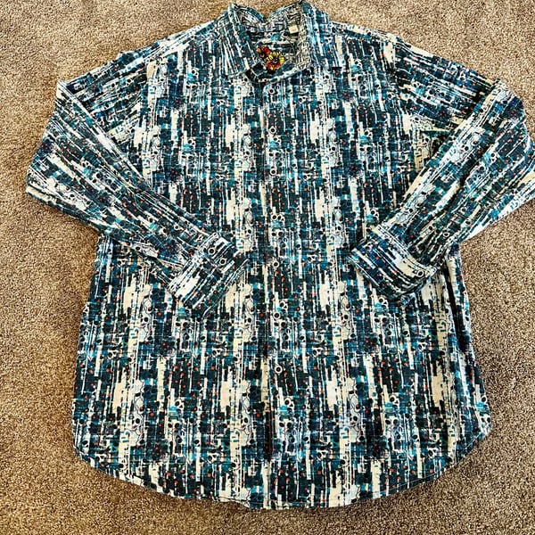 Robert Graham LA VETA Skull Head Long Sleeve Large Classic Fit Shirt 2XL XXL