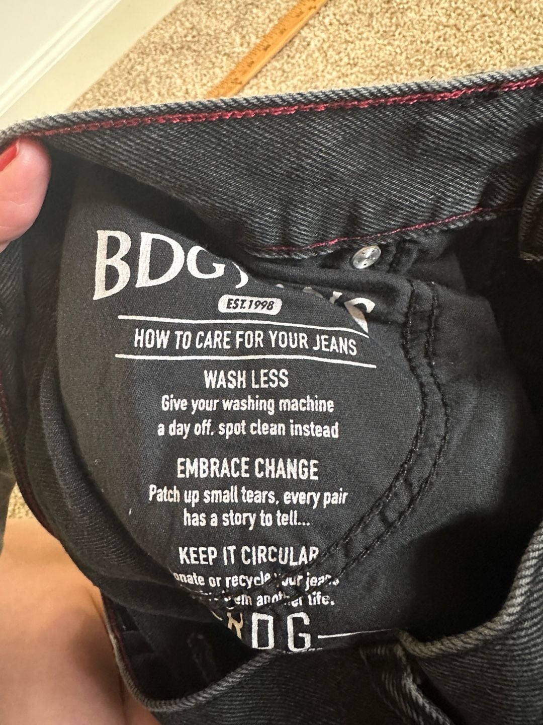 BDG Urban Outfitters Baggy Cinch-Back Wide Barrel Leg Jeans Black 31W  8