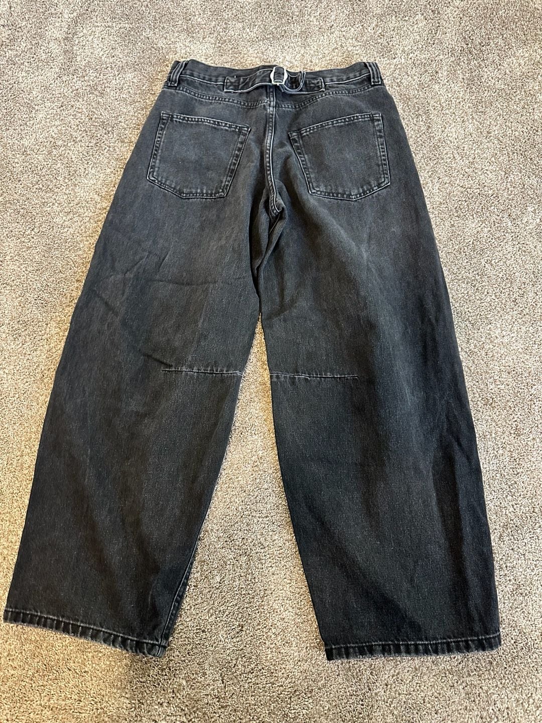 BDG Urban Outfitters Baggy Cinch-Back Wide Barrel Leg Jeans Black 31W  11