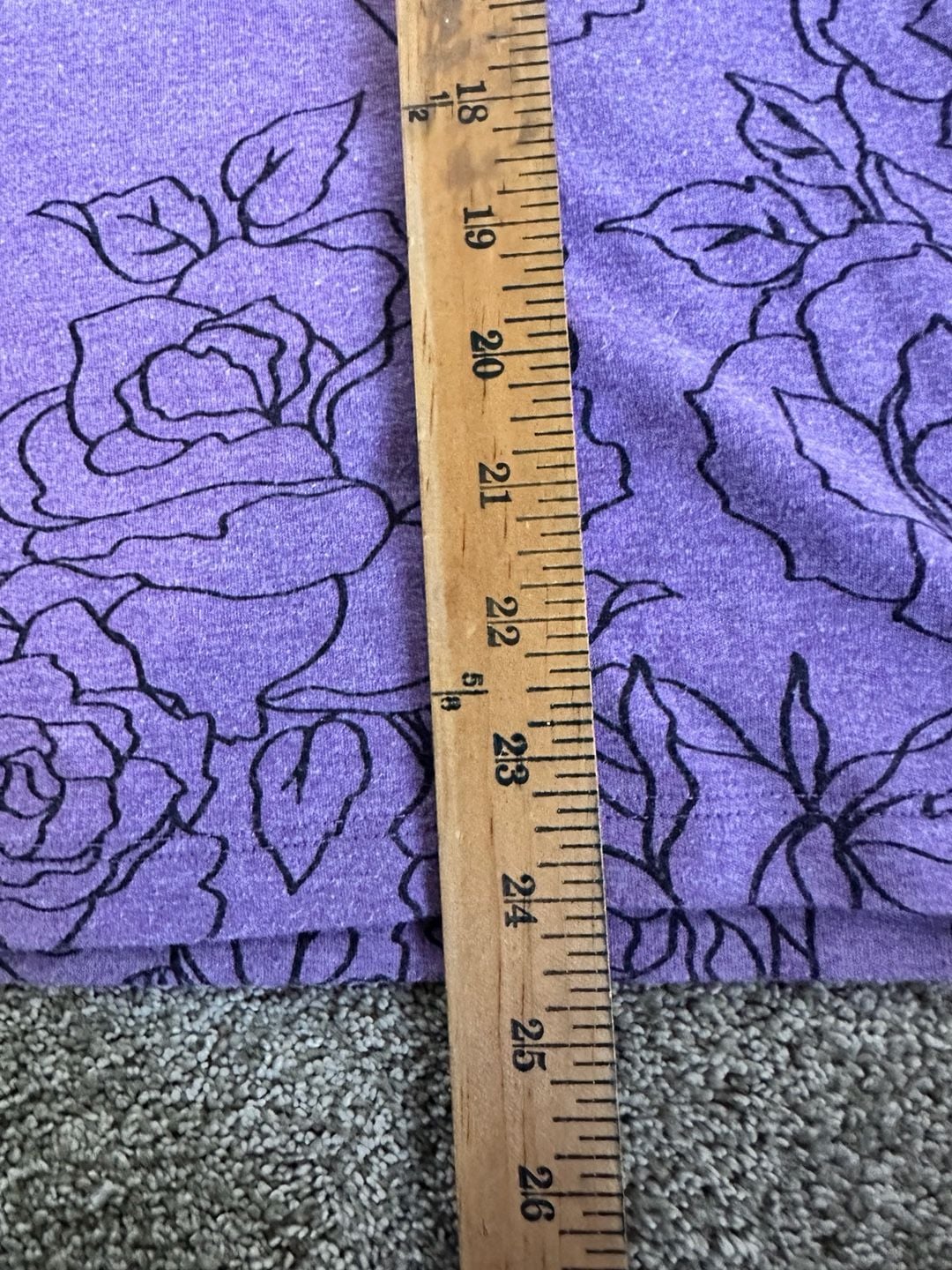 Croft & Barrow Women's 2X Purple Rose Outline Floral Long Sleeve Shirt 4
