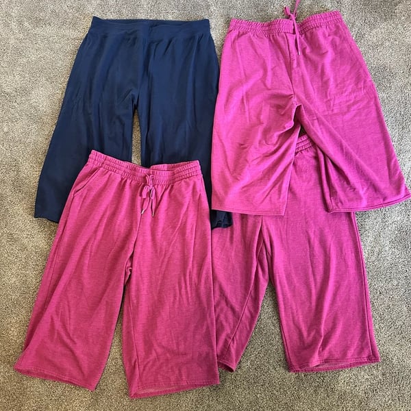 4 Woman Within High-Waisted Cropped Wide-Leg Lounge Pants Bundle 