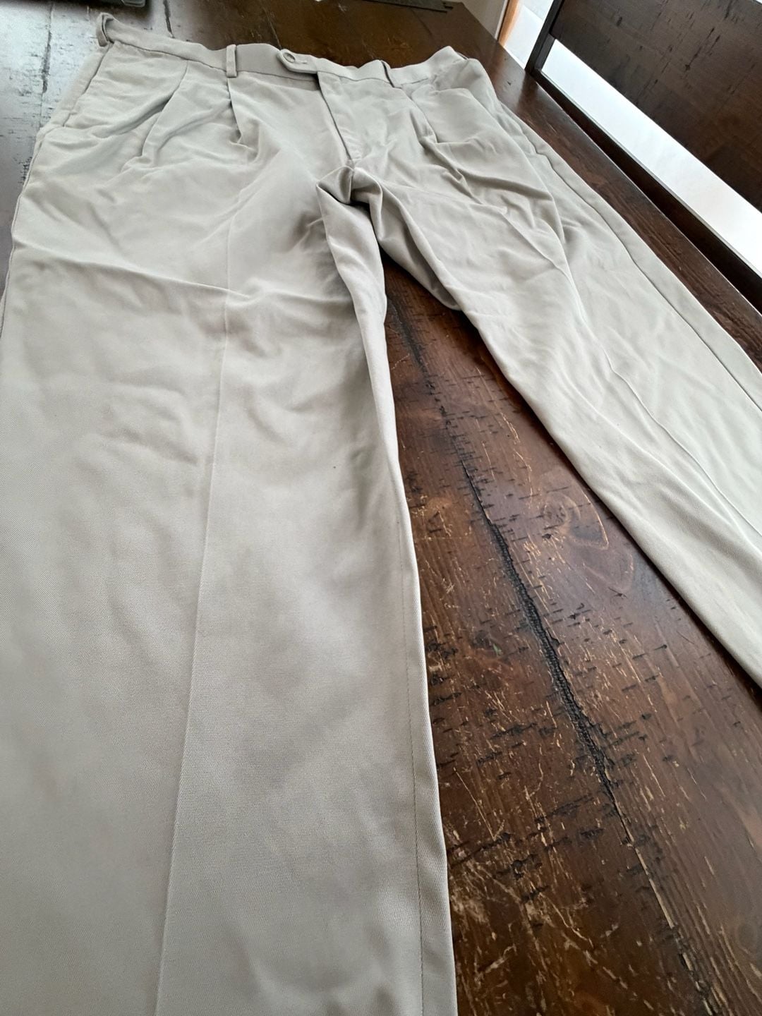 Savane Tailored 2u Comfort Waist Pleated Khaki Chino Pants 42x30 3