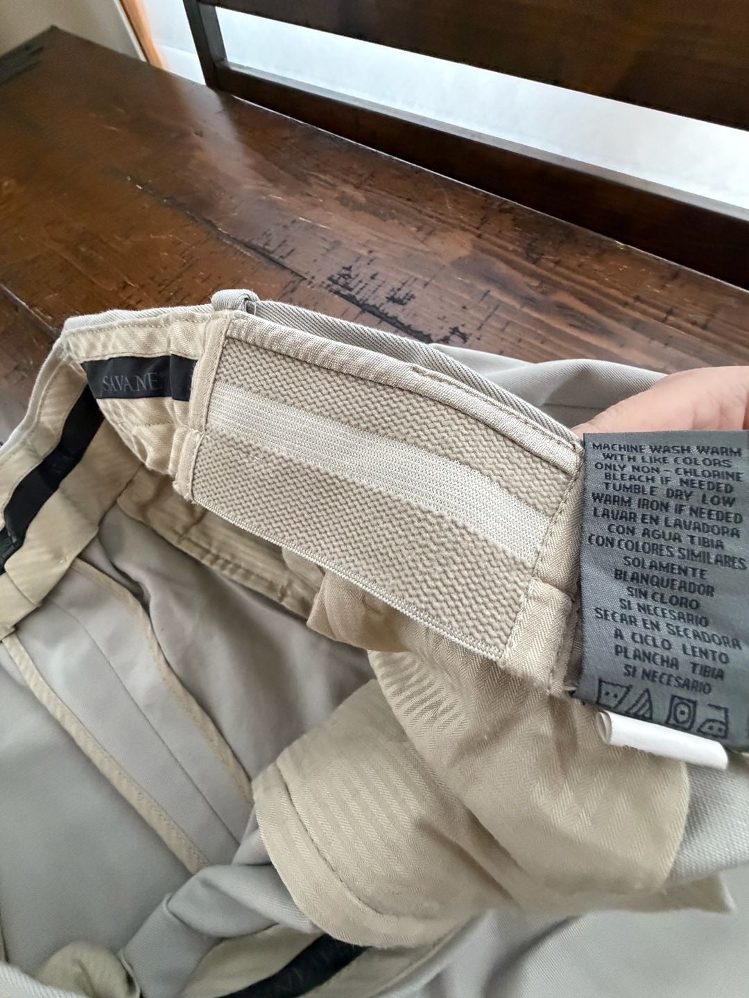 Savane Tailored 2u Comfort Waist Pleated Khaki Chino Pants 42x30 8