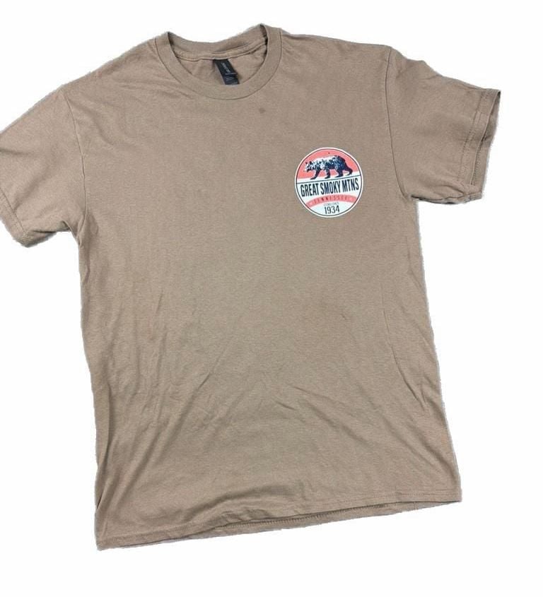 Gildan Brown Great Smoky Mountains Tennessee Black Bear Graphic T-Shirt 2